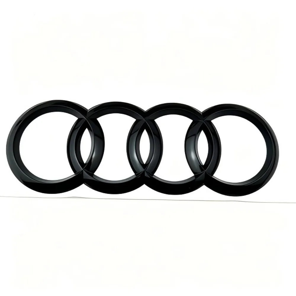 4 Ring Logo ABS For Audi A1 2008-2022 Black Car Hood Front Grill Emblem Rear Trunk Badge A1 Quattro Sline Emblem Car Accessories