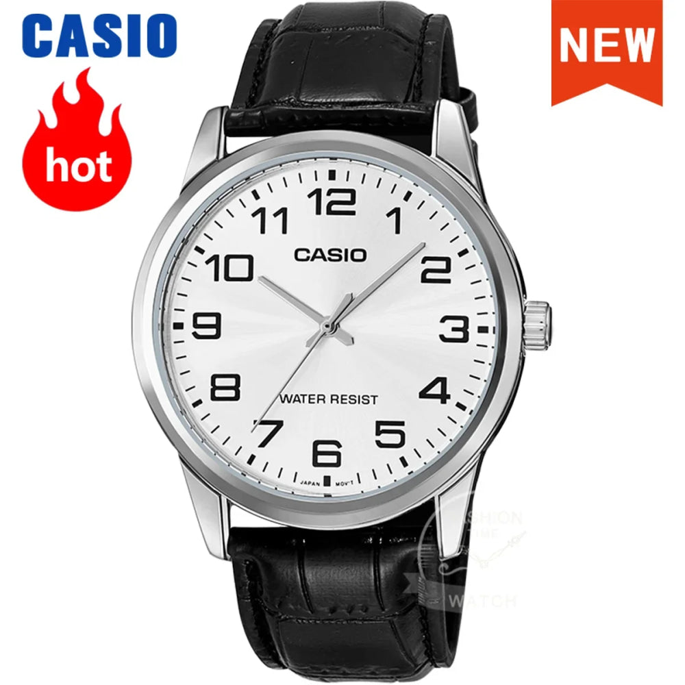 Casio Watch for Men Simple Minimalist Business Style Fashionable Design Water Resistant Quartz Movement MTP-V001