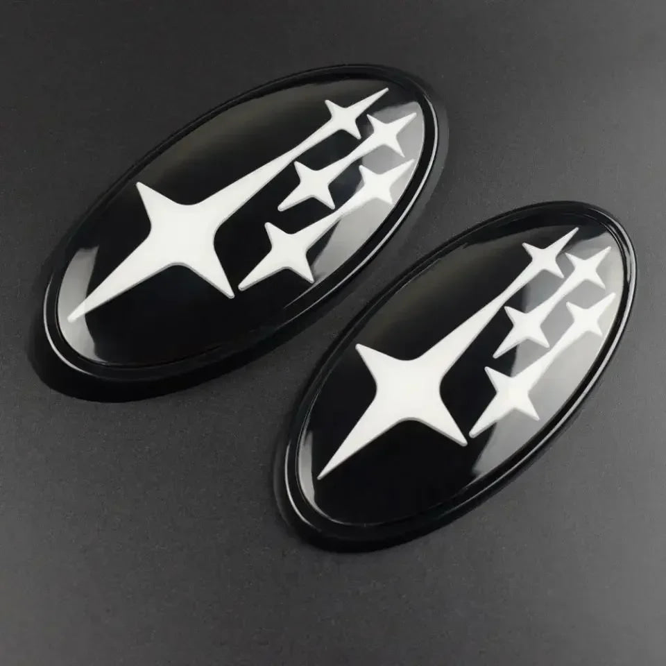 2Pcs Acrylic Car Front Rear Logo Emblem Sticker For Subaru STI XV Impreza BRZ WRX Legacy Outback Auto Hood Trunk Badge Cover