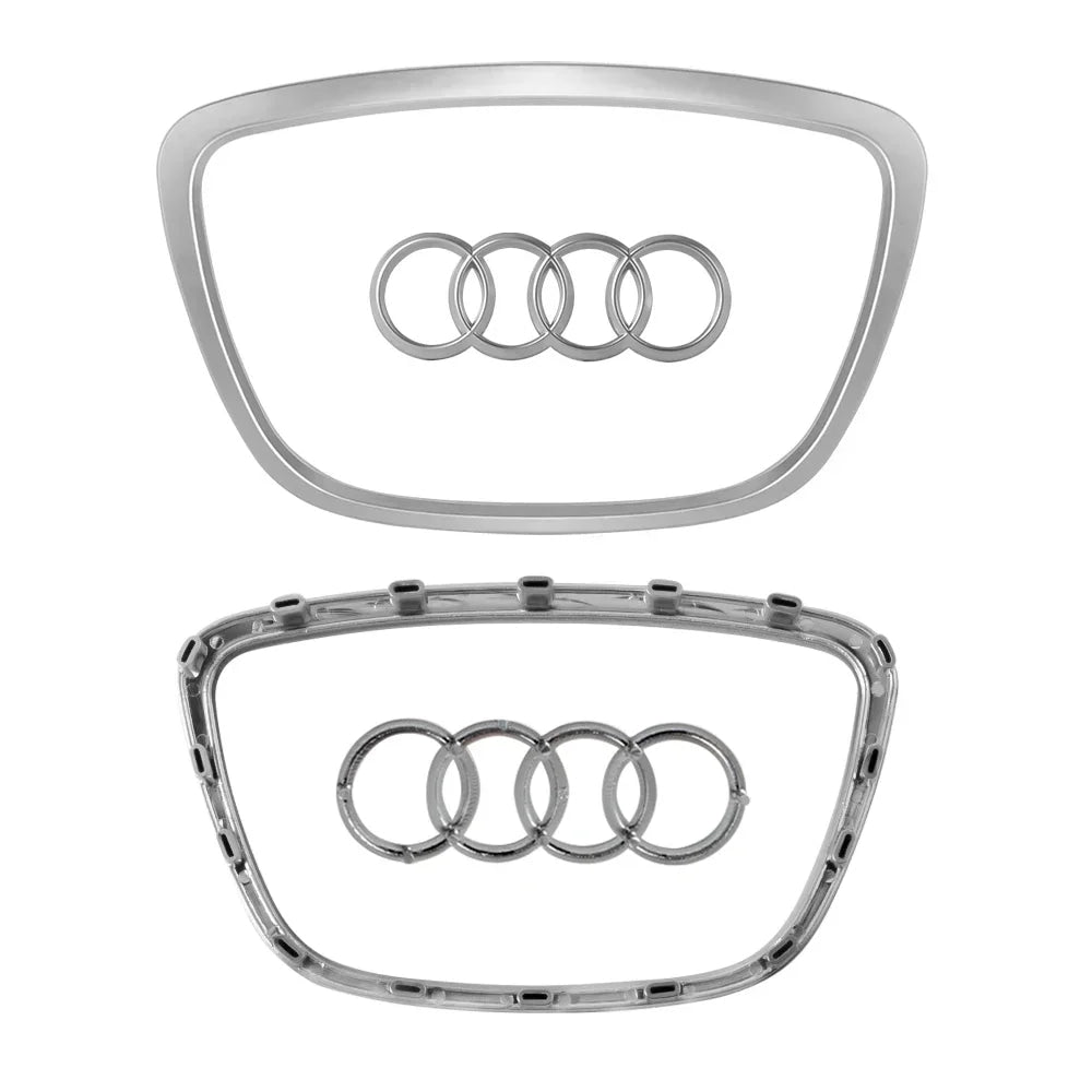 Audi Automobile Steering Wheel Logo Bright Frame Strip Electroplated Sticker Emblem For A3 A4 B8 8P B9 8V A5 A6 C7 A7 Q3 Q5 Q7