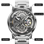 OUPINKE 3278 relojes automáticos para hombre volante de inercia esqueleto de lujo Original diseñador italiano colaboración relojes mecánicos para hombres