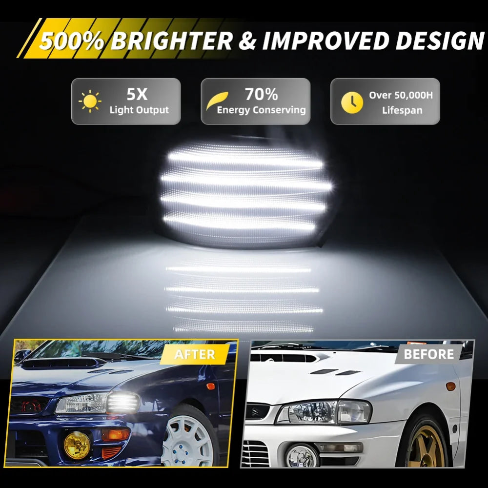 2X Front Corner Side Marker Light Parking Light Turn Signal Light LED For 1995 1996 1997 1998 1999 2000 2001 Subaru Impreza WRX