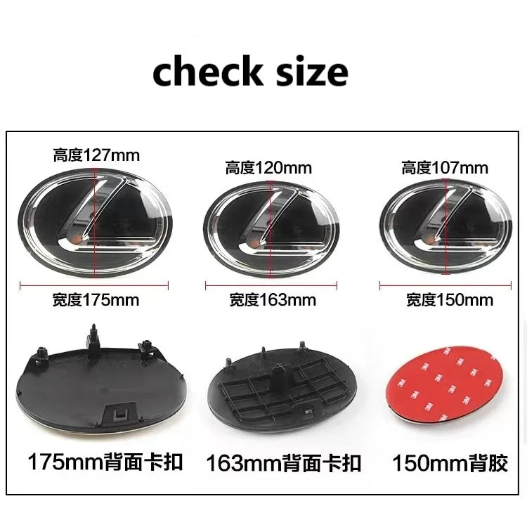 No Acc Radar Fit for Lexus Front Emblem Rear Trunk Badge Sticker CT200H IS250 ES GS UX RX IS GX470 RX400 ES200 ES300 GS300 IS300