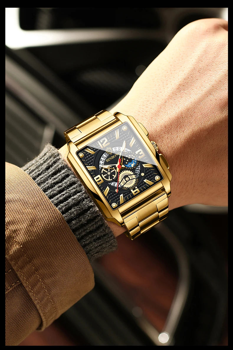 BINBOND Luxury quartz wristwatches luminous waterproof auto date chronograph men's watch business sport fashion casual reloj