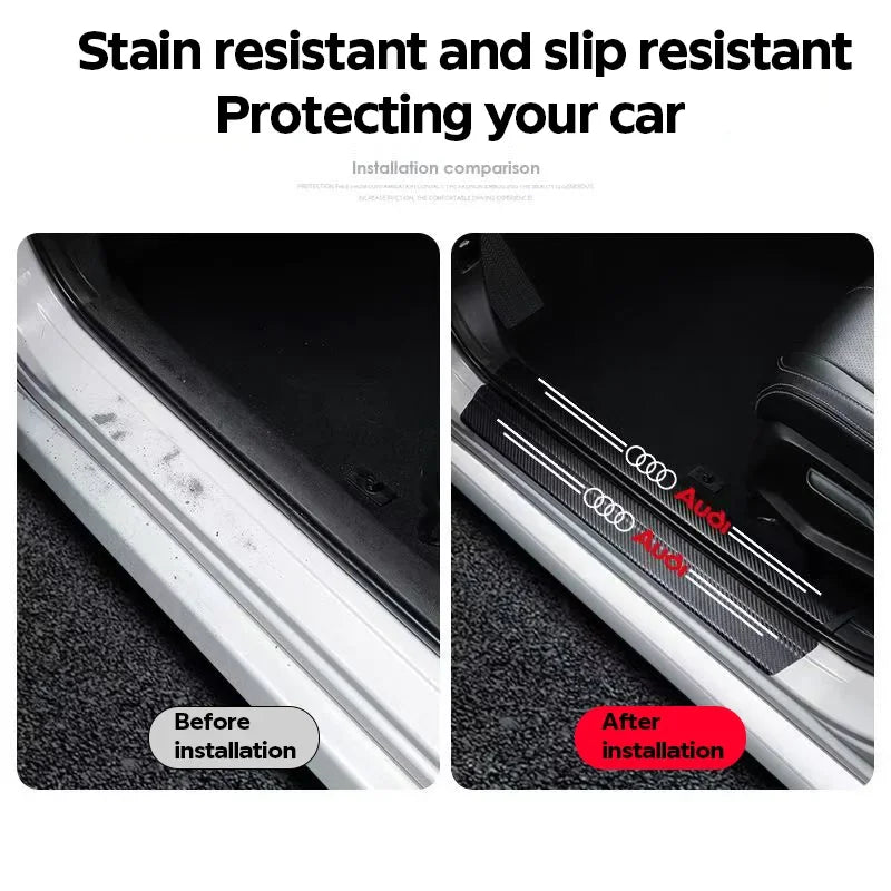 Car Door Trunk Sill Protective Strip Threshold Anti Scratch Sticker for Audi sline A4 B7 B8 B9 A3 8P 8V 8L A5 A6 Q3 Accessories