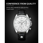 POEDAGAR Luxury Man Wristwatch Chronograph Date Waterproof Leather Men Watch Casual Quartz Men's Watches Sports Male Clock Reloj