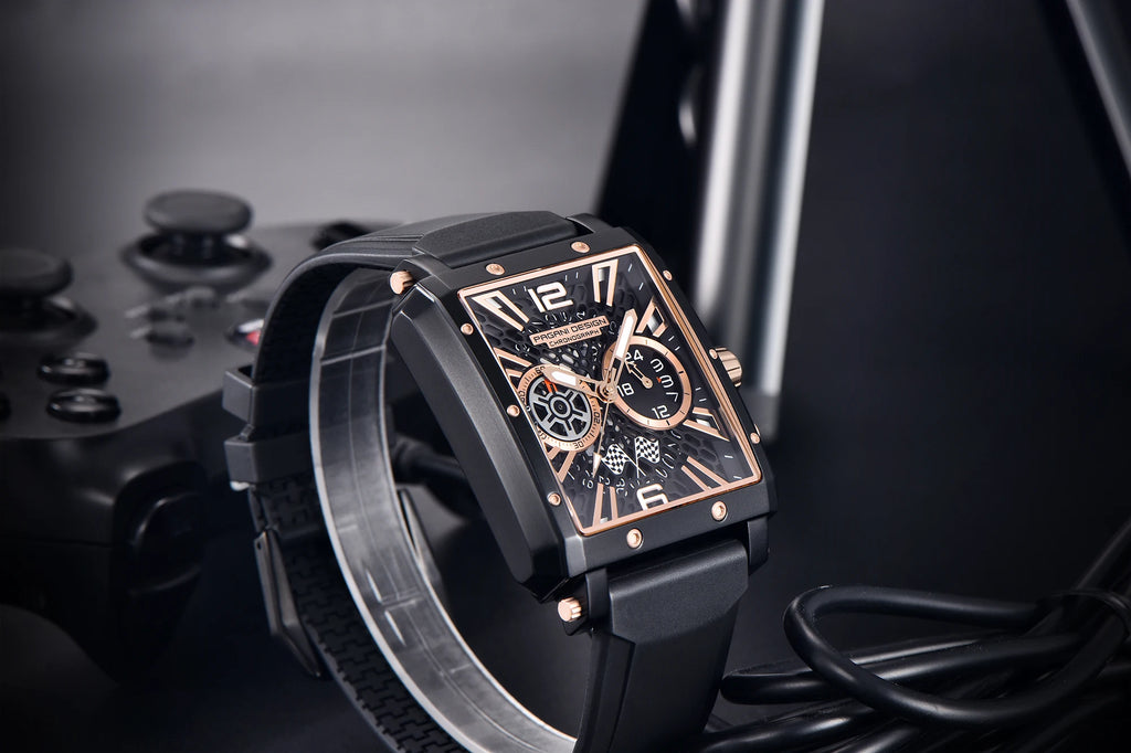 2026 New Pagani Design PD1725 Men Square Quartz Watch Chronograph 42MM Sapphire Glass Waterproof Racing Sports Silicone reloj