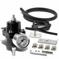 Universal 1Set Adjustable Fuel Pressure Regulator + Gauge+ Fitting Kit Aluminum Black Blue Red Silver