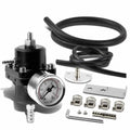 Universal 1Set Adjustable Fuel Pressure Regulator + Gauge+ Fitting Kit Aluminum Black Blue Red Silver