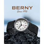 BERNY Titanium Watches for Men Classic Mens Field Watch Easy Read Outdoor Quartz Wristwatch Super Luminous Sapphire 5ATM