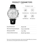 POEDAGAR Luxury Man Wristwatch Chronograph Date Waterproof Leather Men Watch Casual Quartz Men's Watches Sports Male Clock Reloj