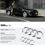 Car Logo Badge Black SFront Grille Rear Trunk 4Ring Sticker Emblem For Audi A1 A3 A4 A5 A6 A7 S3 S4 S5 S6 RS3 RS4 RS6 Q3 Q5 Q7