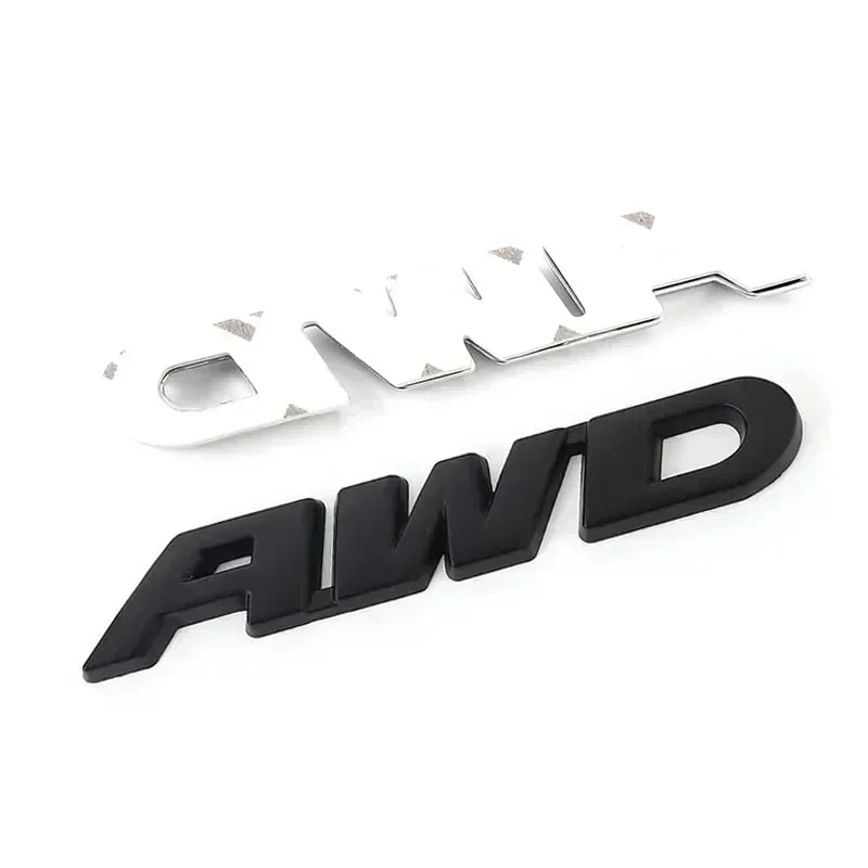 3D Metal AWD Letters Rear Trunk Fender Emblem Badge Sticker Decals For Honda CRV HRV Highlander Car Styling Accessories