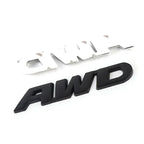 3D Metal AWD Letters Rear Trunk Fender Emblem Badge Sticker Decals For Honda CRV HRV Highlander Car Styling Accessories