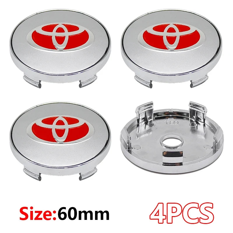 4Pcs Car Wheel Center Hub Caps Emblem Badge Rim Dust Cover For Toyota Corolla Camry Highlander Yaris Prius CHR Auto Accessories