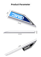 2pcs Car Blade Shape Side Fender Logo Badge Emblem Sticker For GMC Terrain Sierra ornament 1500 Yukon Acadia Savana