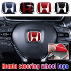 Car Steering Wheel Emblem H-Sticker For Honda Civic Accord City CRV Jade Fit Odyssey Hybrid Red Black Blue Interior Modification