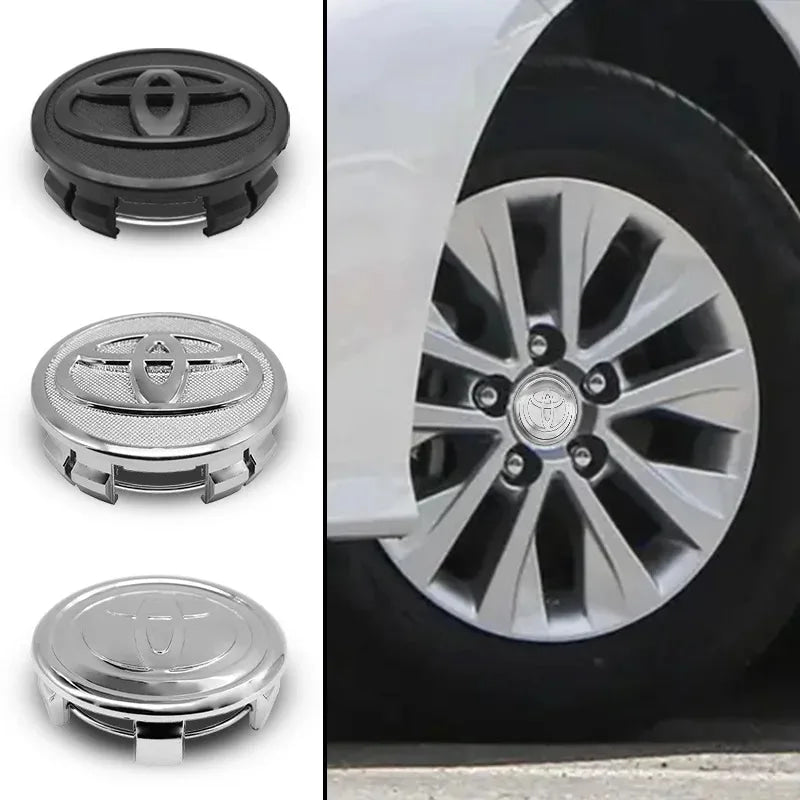 4Pcs 62mm 57mm Car Wheel Center Hub Caps Cover Badge Accessories For Toyota Prado Yaris Hilux Verso Fortuner Supra Corolla Camry