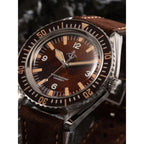 Hruodland F025 Retro Sport Men Watch HZ2565 Automatic Mechanical Stainless Steel Leather Strap Diving  reloj hombre watch for me