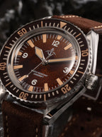 Hruodland F025 Retro Sport Men Watch HZ2565 Automatic Mechanical Stainless Steel Leather Strap Diving  reloj hombre watch for me