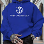 2025Men'S Hoodie with "TOMORROWLAND" Graphic - Casual Pullover Sweatshirt Long Sleeve Regular Fit Fall/Winter Casual Wear Hoodie