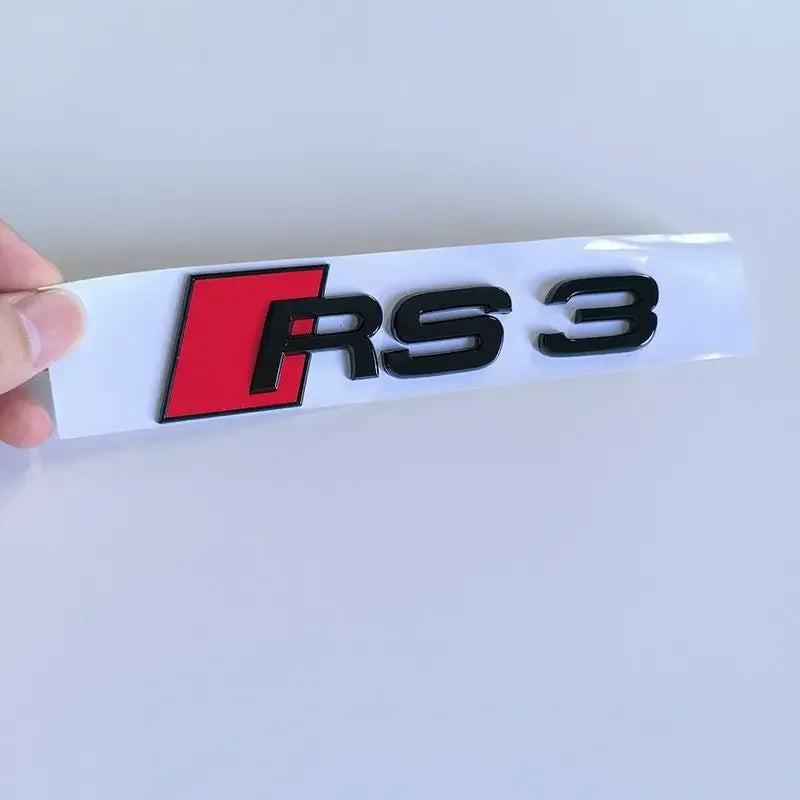 Modified Sticker for Audi RS3 2016 2017 2018 2019 2020 Sline Emblem ABS Glossy Black Silver Car Front Grille Rear Trunk Badge