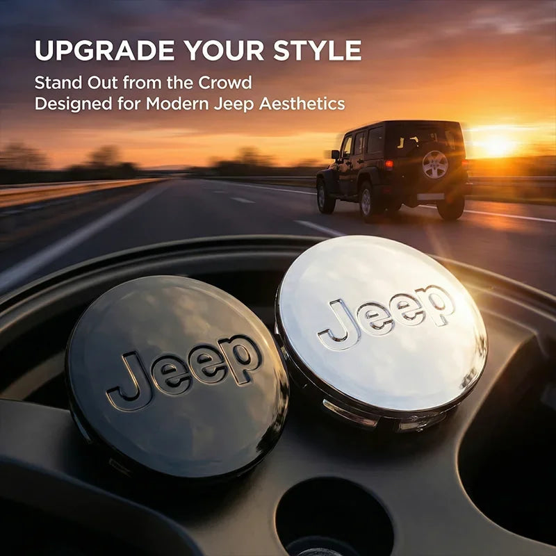 4Pcs/set Anti-Rust Snap-On Wheel Center Hub Caps Center Covers for Jeep Renegade Compass Wrangler JK Patriot Grand Cherokee SRT