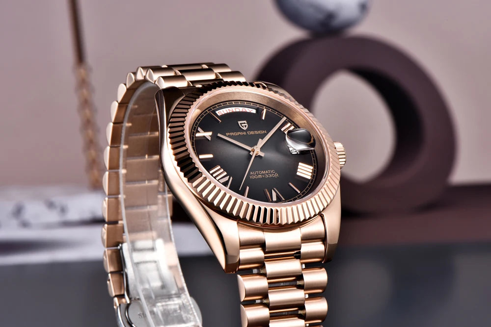 2025 New PAGANI DESIGN Men's Watch DD36 Rose Gold Luxury Automatic Watch For Men Mechanical Wristwatches Sapphire Mirror Clock