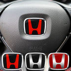 Car Steering Wheel Emblem Sticker For Honda Civic Accord City CRV Jade Fit Odyssey Hybrid Red Black Blue Interior Modification
