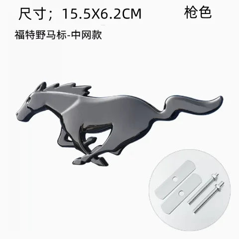 For Ford Mustang Car Sticker Car Front Grille Badge Emblem Rear Trunk Sticker  For Ford Mustang Focus Fiesta Kuga Edge Shelby GT