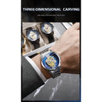 TPW Hot Trendy Fashion Wholesale Men Golden Black Blue Skeleton NOT Automatic Watch Quartz Wrist Watches Luxury 2024
