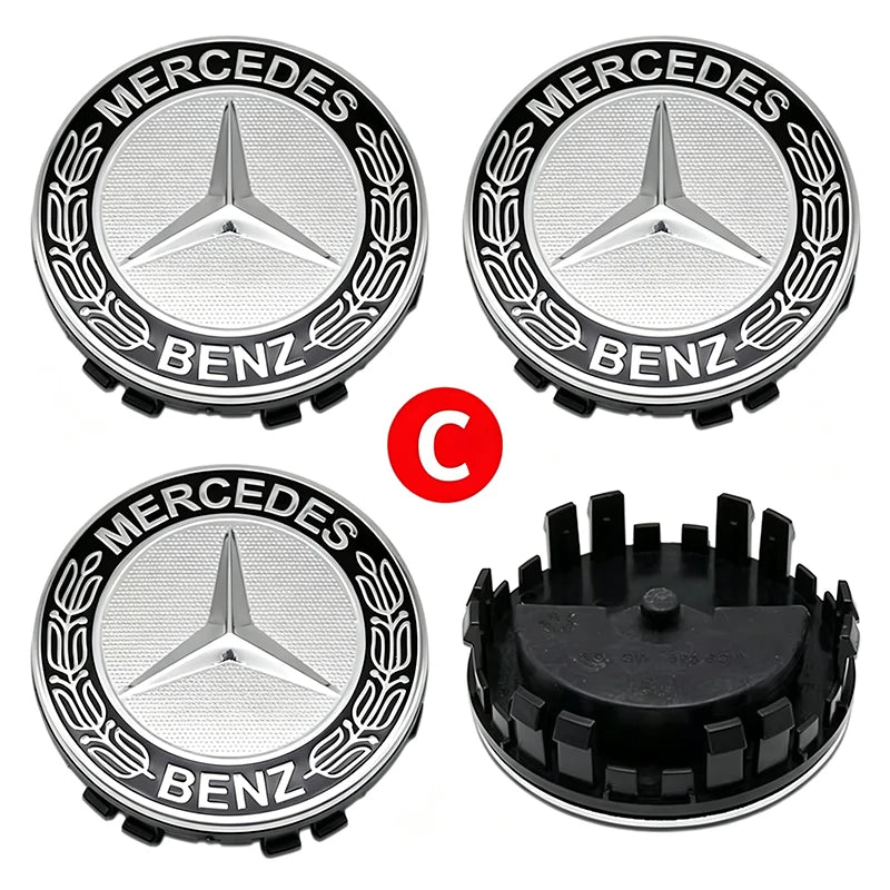 4Pcs 75MM for Mercedes Benz C E A B S Class GLE GLA GLB GLC GLS AMG W203 W204 W205 W176 W177 Floating Car Wheel Hub Center Caps
