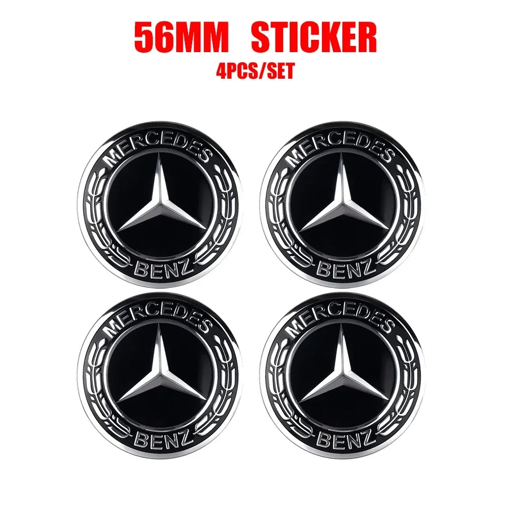 56/60/65mm Car Wheel Center Cover Hub Cap Resin Badge Emblem sticker Decal styling auto Accessories Mercedes Benz AMG  C260 C300