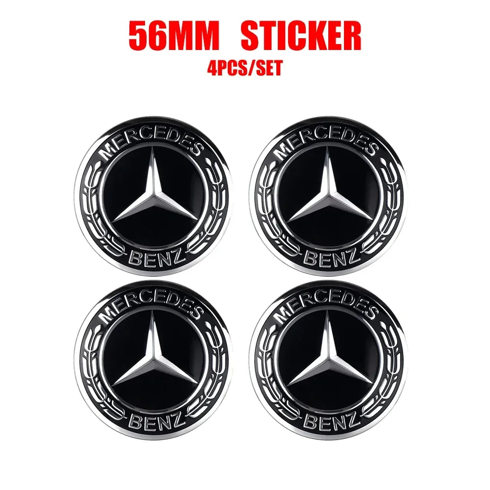 56/60/65mm Car Wheel Center Cover Hub Cap Resin Badge Emblem sticker Decal styling auto Accessories Mercedes Benz AMG  C260 C300