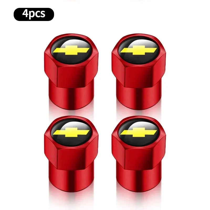 Chevrolet Car Tire Valve Stem Cap, Tire Valve Stem Cover,Universal Car Tire Valve Cap, Tyre Repair & Fitting Tool For Car, SUV