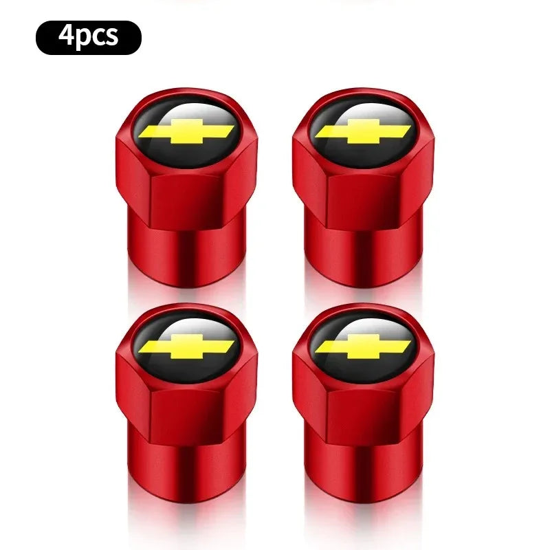 Chevrolet Car Tire Valve Stem Cap, Tire Valve Stem Cover,Universal Car Tire Valve Cap, Tyre Repair & Fitting Tool For Car, SUV
