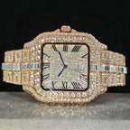 UNIGUET Fashion Diamond Watch for Men Luxury Waterproof Square Quartz Clocks Hip Hop Ice Out Jewelry Wristwatch Male Hot Sell