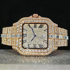 UNIGUET Fashion Diamond Watch for Men Luxury Waterproof Square Quartz Clocks Hip Hop Ice Out Jewelry Wristwatch Male Hot Sell