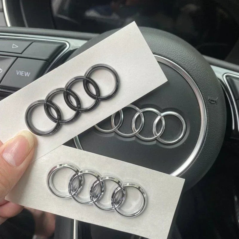 Alloy Car Steering Wheel Logo Emblem Cover for Audi A3 A4 A7 A6 A1 Q5 Q3 Q7 A5 A4L A6L A8L Auto Interior Center Sticker Badge