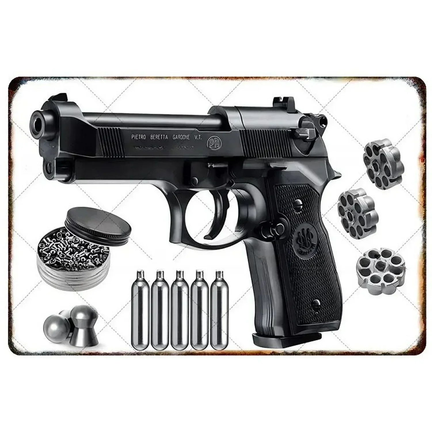 Letreros Metálicos con Forma de Pistola, que Exudan un Toque Militar, Ideales como Decoración de Pared en Cuartos de Hombre, Hogares, Cafeterías, Jardines, Clubes y Bares.