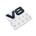 Metal Car Sticker V8 Rear Emblem Badge Decals Tail Trunk Sticker for Benz AMG BMW Mazda Chevrolet Skoda Ford Opel Audi Volvo