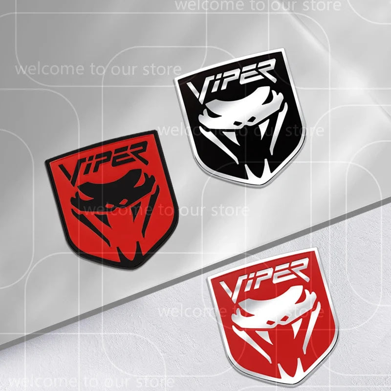 3D VIPER Car Sticker Front Grille Zinc Alloy Emblem For Charger Journey Durango Caliber Body Accessories Rear Trunk Badge Decal