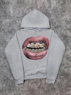 Men's hoodie, casual pink lip print hoodie retro comfortable sweatshirt casual high-quality hoodie