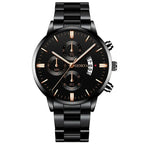 Reloj de pulsera de cuarzo con calendario de lujo de acero inoxidable a la moda para hombre, relojes de negocios para hombre, reloj Montre Homme