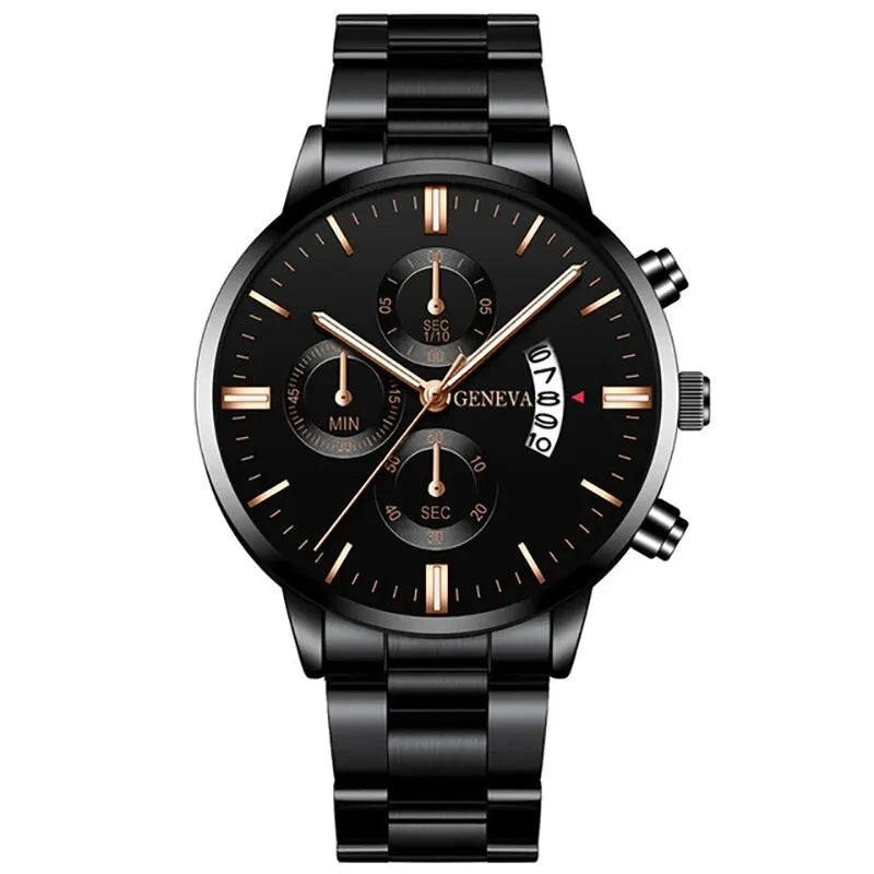 Reloj de pulsera de cuarzo con calendario de lujo de acero inoxidable a la moda para hombre, relojes de negocios para hombre, reloj Montre Homme