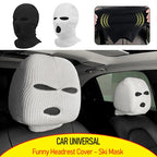 Universal Car Headrest Cover Car Seat Face Mask Ski Mask Halloween Christmas Funny Decoration for Tesla BMW Ford Volkswagen Kia