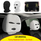 Universal Car Headrest Cover Car Seat Face Mask Ski Mask Halloween Christmas Funny Decoration for Tesla BMW Ford Volkswagen Kia