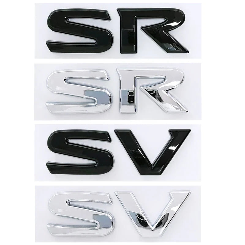 1pcs 3D SV SR ABS Car Rear Letter logo sticker Rear Bumper tail door trunk sticker car rear Emblem sticker styling Accessories