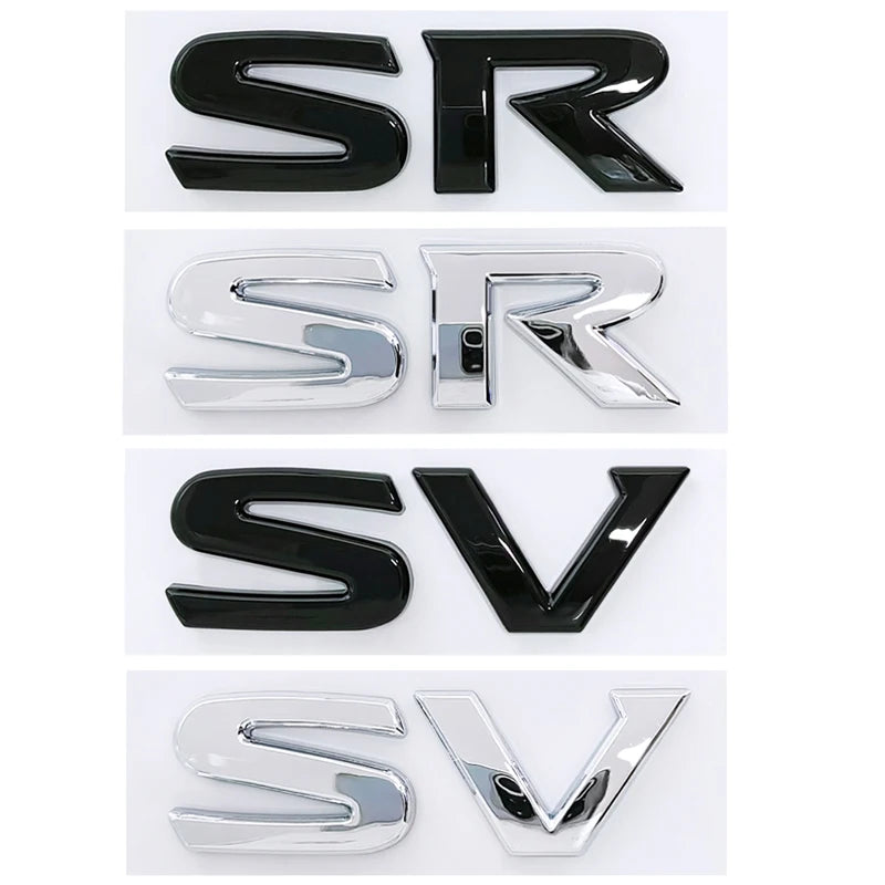 1pcs 3D SV SR ABS Car Rear Letter logo sticker Rear Bumper tail door trunk sticker car rear Emblem sticker styling Accessories