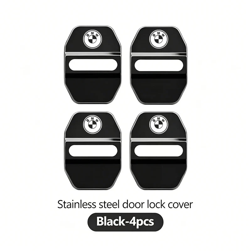 4Pcs Zinc Alloy  Car Door Lock Buckle Protection Cover Anti-Collision Shock Absorbing Cushion Stickers For BMW G80 G06 G07 G42 G